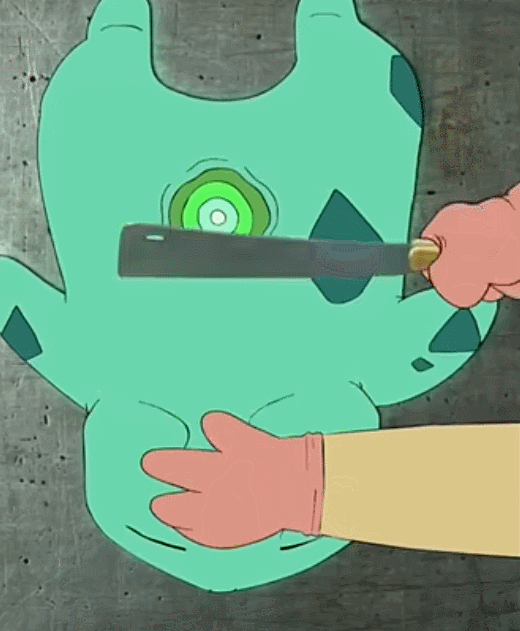 Source: brainqueen's 'Pokemon Menu: Bulbasaur' (2022 tiktok animation) cook_bulbasaur
